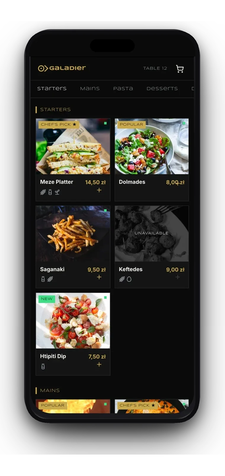 QR μενού πελάτη σε iPhone